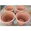 Image 1 : Qty 4 Terra Cotta Like Plastic Planters 25"Dia x 14"H