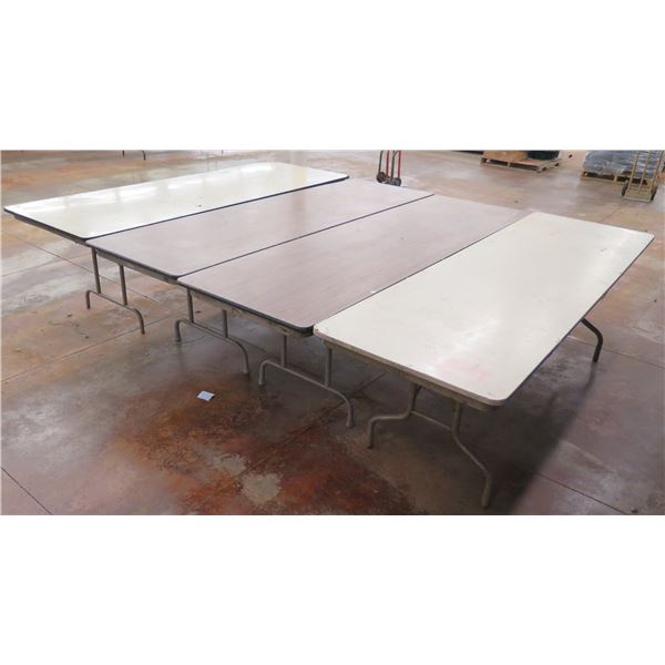 Qty 4 Folding Tables w/ Metal Legs & Laminate Top 96"x38"x29"