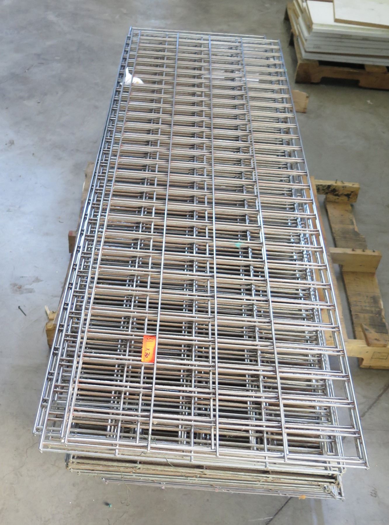 Qty 36 Expanded Metal Wire Framing or Mounted Racks