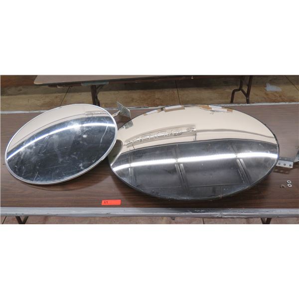 Qty 2 Plexi-View Convex Mirrors, Mountable 25" Dia & 35" Dia