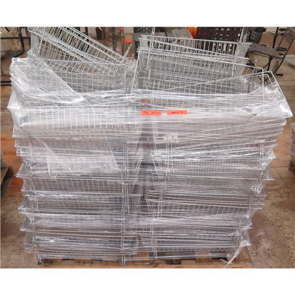 Qty Approx. 70 Wire Stacking Storage Baskets 24"x12"