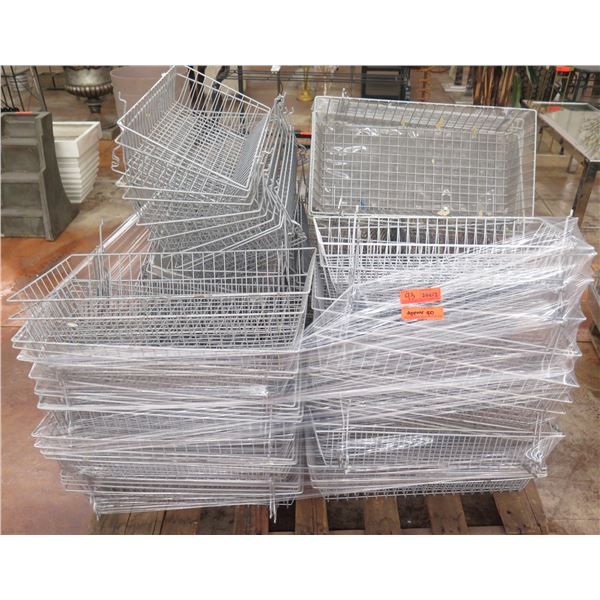 Qty Approx. 40 Wire Stacking Storage Baskets 24"x12"