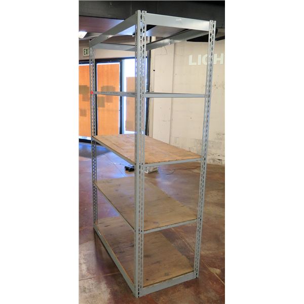 Industrial Metal 5-Tier Shelving Unit w/ Plywood Shelving 49  x 25  x 84 H