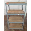 Image 1 : Industrial Metal 4-Tier Shelving Unit w/ Plywood Shelving 35"x 25" x 61"H