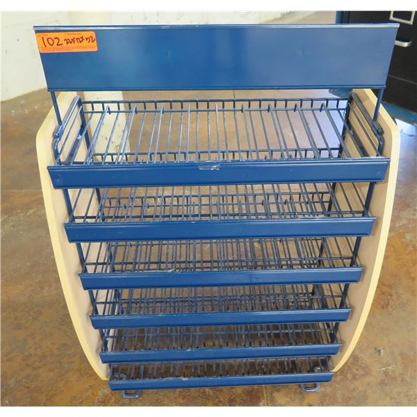 Blue 6-Tier Metal Display Shelving Unit 22" x 12" x 32"H