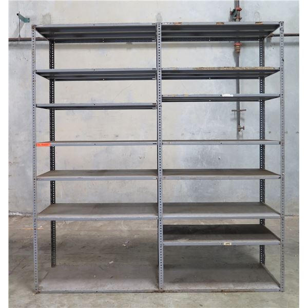 Double Sided Adjustable Multi-Tier Metal Shelving Units 47"x32"x101"