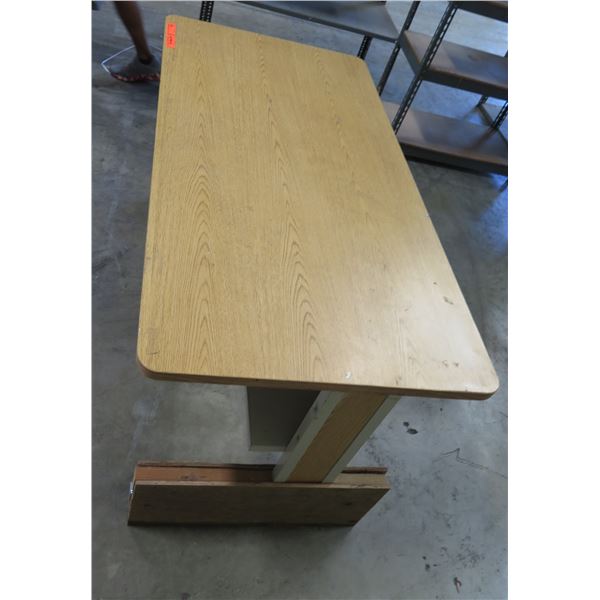 Wood & Metal Shop Table Desk w/ Undershelf 60"x30"x31"