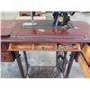Image 23 : Vintage Singer Sewing Machine BA-3-8S in Wood & Metal Folding Cabinet Table