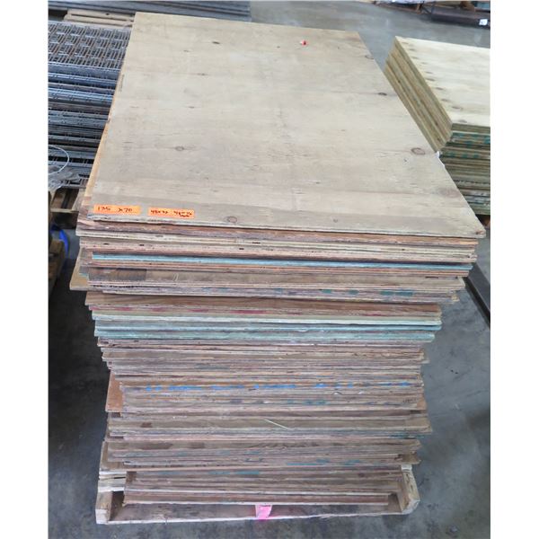 Pallet 70 Plywood Sheets 48"L x 32" W x Mix (3/8 & 1/2")