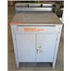 Image 1 : Metal Shop Table w/ Top Shelf, Locking 2 Door Cabinet & Drawer 35"x30"x53"