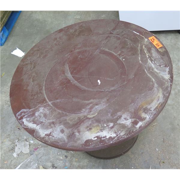 Round Wooden Table w/ Pedestal Base 30"D x 25"H