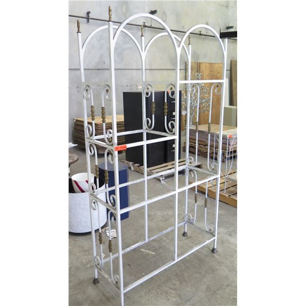 White Metal Arch Motif Shelving Unit (no shelves) 45" x 15.5" x 80" Tall