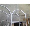 Image 3 : White Metal Arch Motif Shelving Unit (no shelves) 45" x 15.5" x 80" Tall
