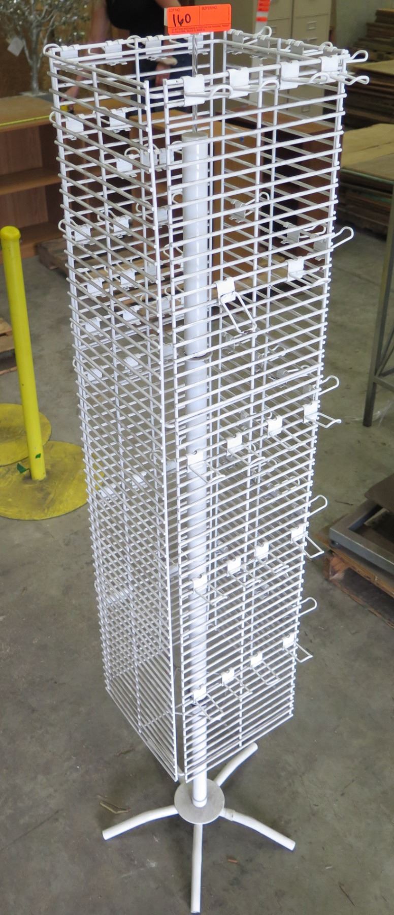 White Wire Rotating Display Rack w/ Pole Base - Oahu Auctions