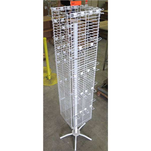 White Wire Rotating Display Rack w/ Pole Base