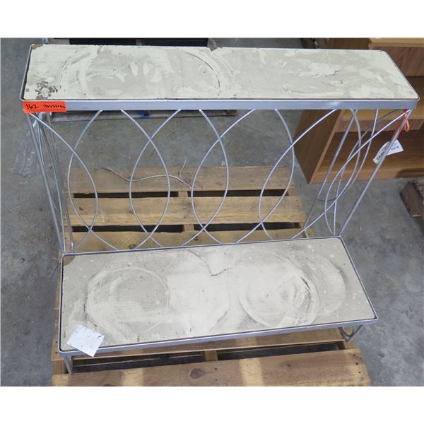 Gray Metal 2-Tier Display Stand 36" x 21" x 32"H