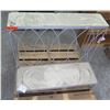 Image 1 : Gray Metal 2-Tier Display Stand 36" x 21" x 32"H