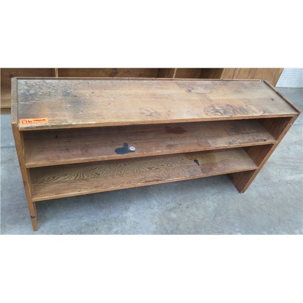 Long Wooden 2-Tier Shelving Unit 50" x 12" x 25"H