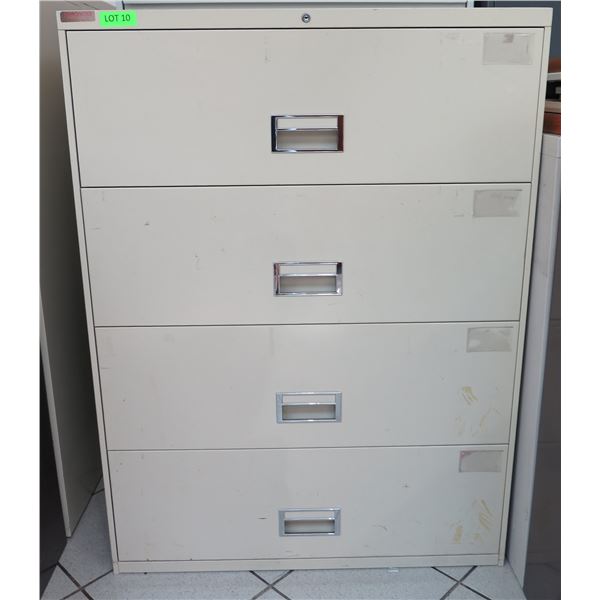 Beige Metal 4 Drawer Lateral Legal File Cabinet