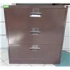 Image 1 : Brown Metal 3-Drawer Lateral Legal File Cabinet