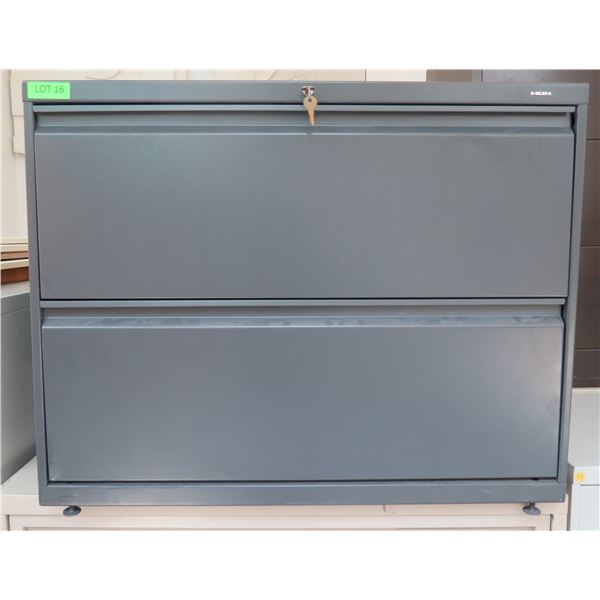 HON Metal 2 Drawer Lateral Legal File Cabinet w/ Key