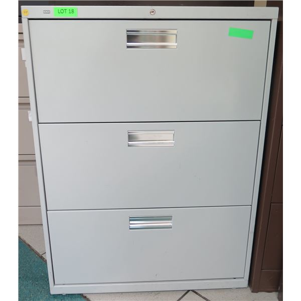 Beige Metal 3 Drawer Lateral Legal File Cabinet