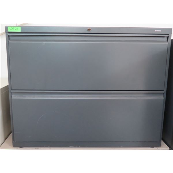 HON Metal 2 Drawer Lateral Legal File Cabinet w/ Key