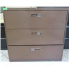 Image 1 : Brown Metal 3 Drawer Lateral Legal File Cabinet
