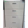 Image 1 : Beige Metal 4 Drawer Lateral Legal File Cabinet 36"x18"x53"