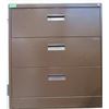 Image 1 : Brown Metal 3-Drawer Lateral Legal File Cabinet 36"x19"x39"
