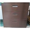 Image 1 : Harbor Universal Brown Metal 3-Drawer Lateral Legal File Cabinet 36"x19"x39"