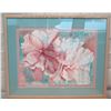 Image 1 : Floral Art Print Signed by Artist Carli Oliver Matted & Wood-Framed 42"x35"