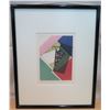 Image 1 : Abstract Art Work Signed by Artist Helen Gilbert 14/20 Matted & Framed 16"x19"