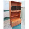 Image 2 : Wooden Shelving Unit w/ 2-Door Cabinet & Tinted Glass Door 34"x19"x71"