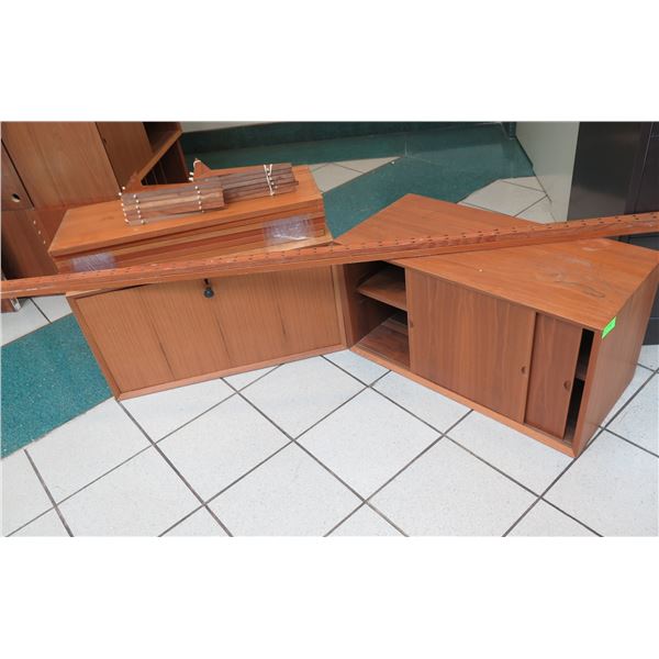 Wooded Modular Shelf Unit Unassembled w/ 2 Door Cabinets