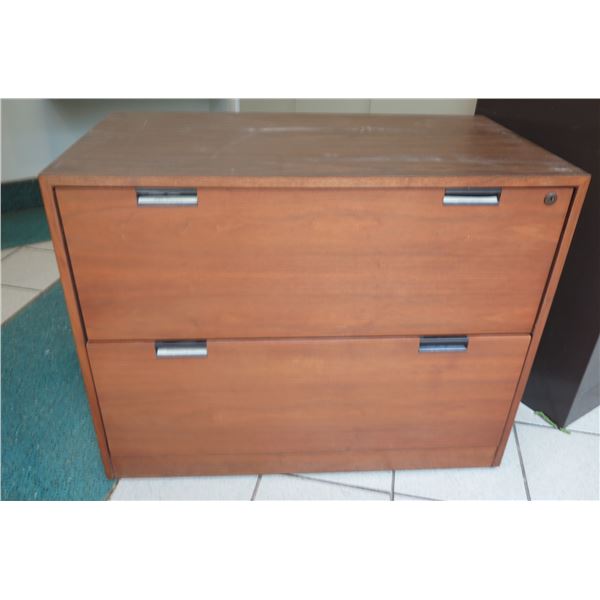 Wooden 2 Drawer File Cabinet w/ Key 36"x20"x28"