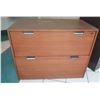 Image 1 : Wooden 2 Drawer File Cabinet w/ Key 36"x20"x28"
