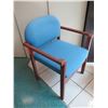 Image 2 : Qty 2 Modern Mode Stacking Wooden Upholstered Arm Chairs 22"x22"x32"