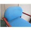 Image 3 : Qty 2 Modern Mode Stacking Wooden Upholstered Arm Chairs 22"x22"x32"