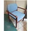 Image 2 : Qty 2 Modern Mode Stacking Wooden Upholstered Arm Chairs 22"x22"x32"