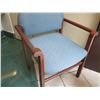 Image 4 : Qty 2 Modern Mode Stacking Wooden Upholstered Arm Chairs 22"x22"x32"