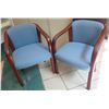 Image 1 : Qty 2 Mueller Stacking Wooden Upholstered Arm Chairs 23"x19"x30"