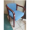 Image 2 : Qty 2 Mueller Stacking Wooden Upholstered Arm Chairs 23"x19"x30"