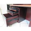 Image 13 : Wooden Multi-Section Desk w/ Hutch, 2 Top Cabinets & 3 File Cabinets 79"x22"x75"