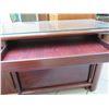 Image 14 : Kibaek Mobelfabrik Wooden Side Cabinet w/ Sliding Doors & Glass Top 77"x22"x30"