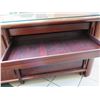 Image 15 : Kibaek Mobelfabrik Wooden Side Cabinet w/ Sliding Doors & Glass Top 77"x22"x30"