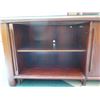 Image 7 : Kibaek Mobelfabrik Wooden Side Cabinet w/ Sliding Doors & Glass Top 77"x22"x30"