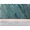 Image 5 : Beach Art Work Signed by Artist Joan Boone Matted in Wooden Frame 32"x27"
