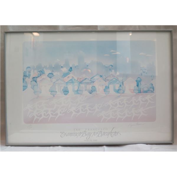 San Francisco Examiner Bay to Breakers Art Signed Lynn Larson 103/600 34"x23"