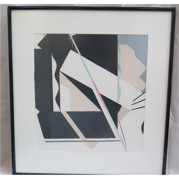 Abstract Art Work Signed by Artist Helen Gilbert 2/10 Matted & Framed